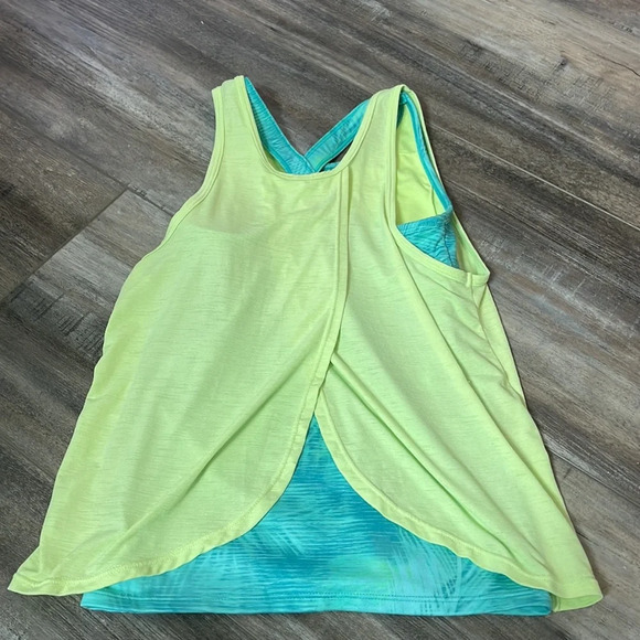 Athleta girl tank double layered yellow and green - Picture 5 of 7
